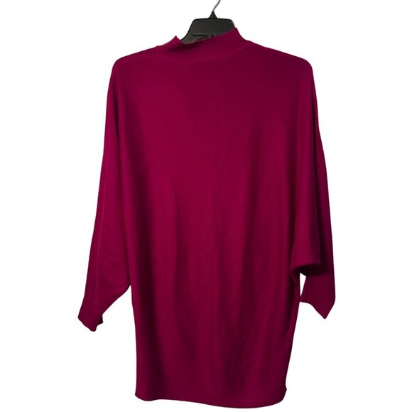 Magenta Mock Neck Batwing Sleeve Knit Dress By Before You Size S 100% Acrylic dr - Picture 10 of 12